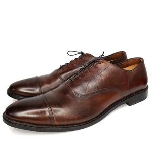 Allen Edmonds Park Avenue Cap Toe Oxfords Size 14 2A Brown Leather Dress Shoes